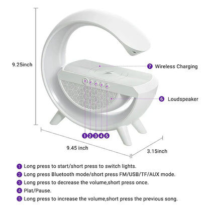 G-Shape Wireless Charging Speaker Lamp